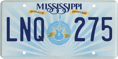 MS license plate LNQ275