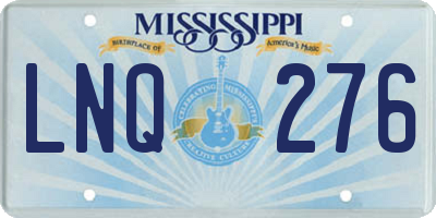 MS license plate LNQ276