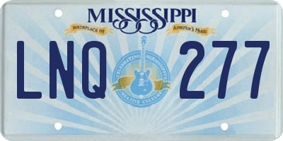 MS license plate LNQ277