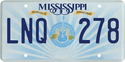 MS license plate LNQ278