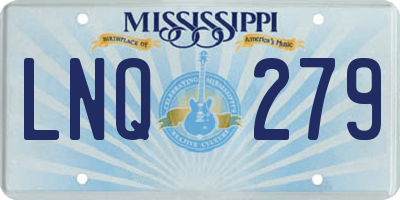 MS license plate LNQ279