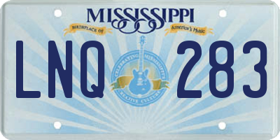 MS license plate LNQ283