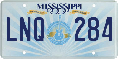 MS license plate LNQ284