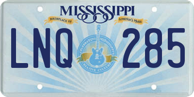 MS license plate LNQ285