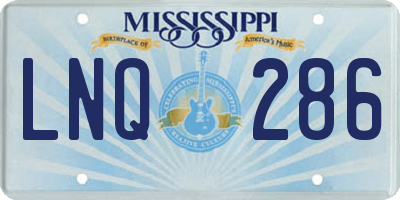 MS license plate LNQ286