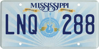 MS license plate LNQ288