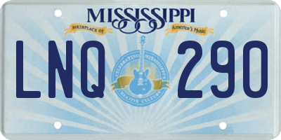 MS license plate LNQ290