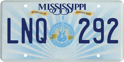 MS license plate LNQ292