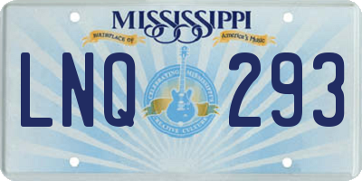 MS license plate LNQ293