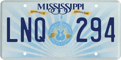 MS license plate LNQ294