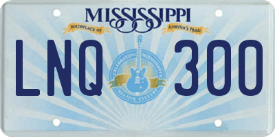 MS license plate LNQ300