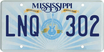 MS license plate LNQ302