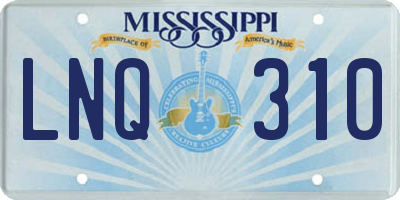 MS license plate LNQ310
