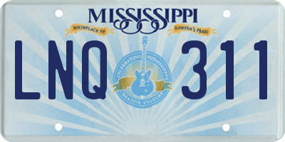 MS license plate LNQ311