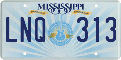MS license plate LNQ313