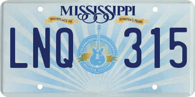 MS license plate LNQ315