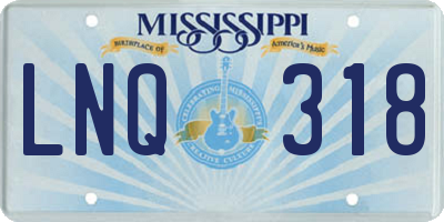 MS license plate LNQ318