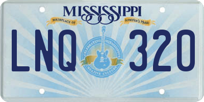 MS license plate LNQ320
