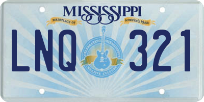 MS license plate LNQ321