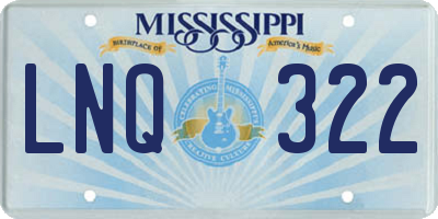 MS license plate LNQ322