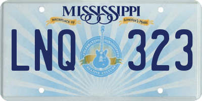 MS license plate LNQ323