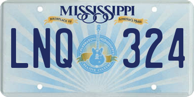 MS license plate LNQ324