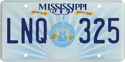 MS license plate LNQ325