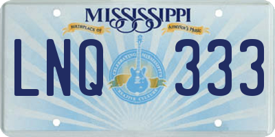 MS license plate LNQ333