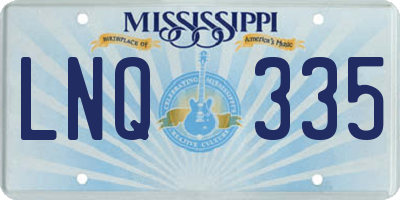 MS license plate LNQ335