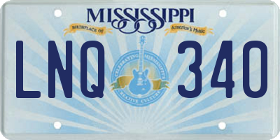 MS license plate LNQ340