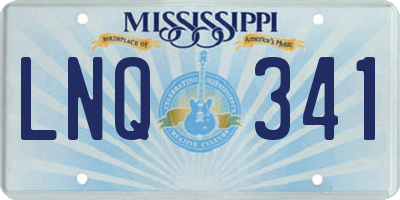 MS license plate LNQ341