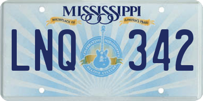 MS license plate LNQ342