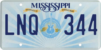 MS license plate LNQ344