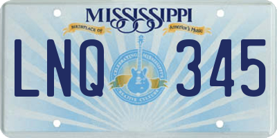 MS license plate LNQ345