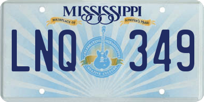 MS license plate LNQ349