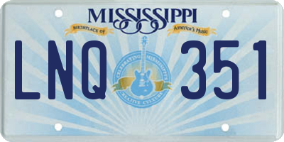 MS license plate LNQ351