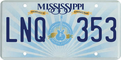 MS license plate LNQ353