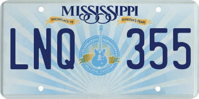 MS license plate LNQ355