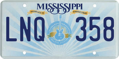 MS license plate LNQ358