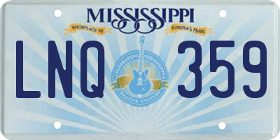 MS license plate LNQ359