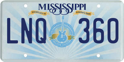 MS license plate LNQ360