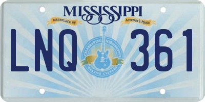 MS license plate LNQ361