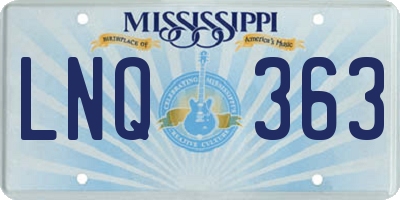 MS license plate LNQ363