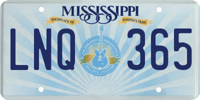 MS license plate LNQ365