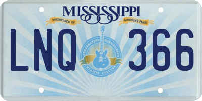 MS license plate LNQ366