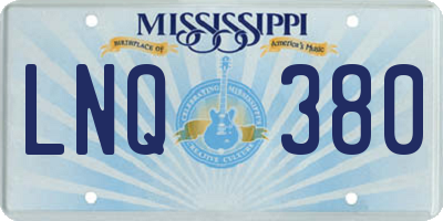 MS license plate LNQ380