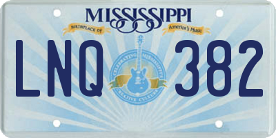 MS license plate LNQ382
