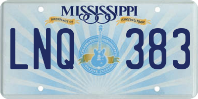 MS license plate LNQ383