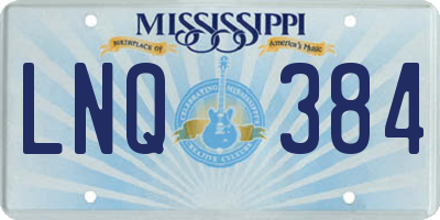 MS license plate LNQ384