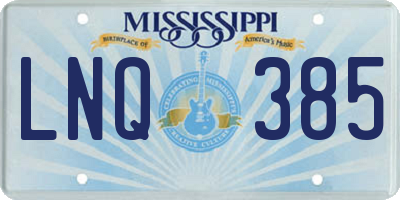 MS license plate LNQ385